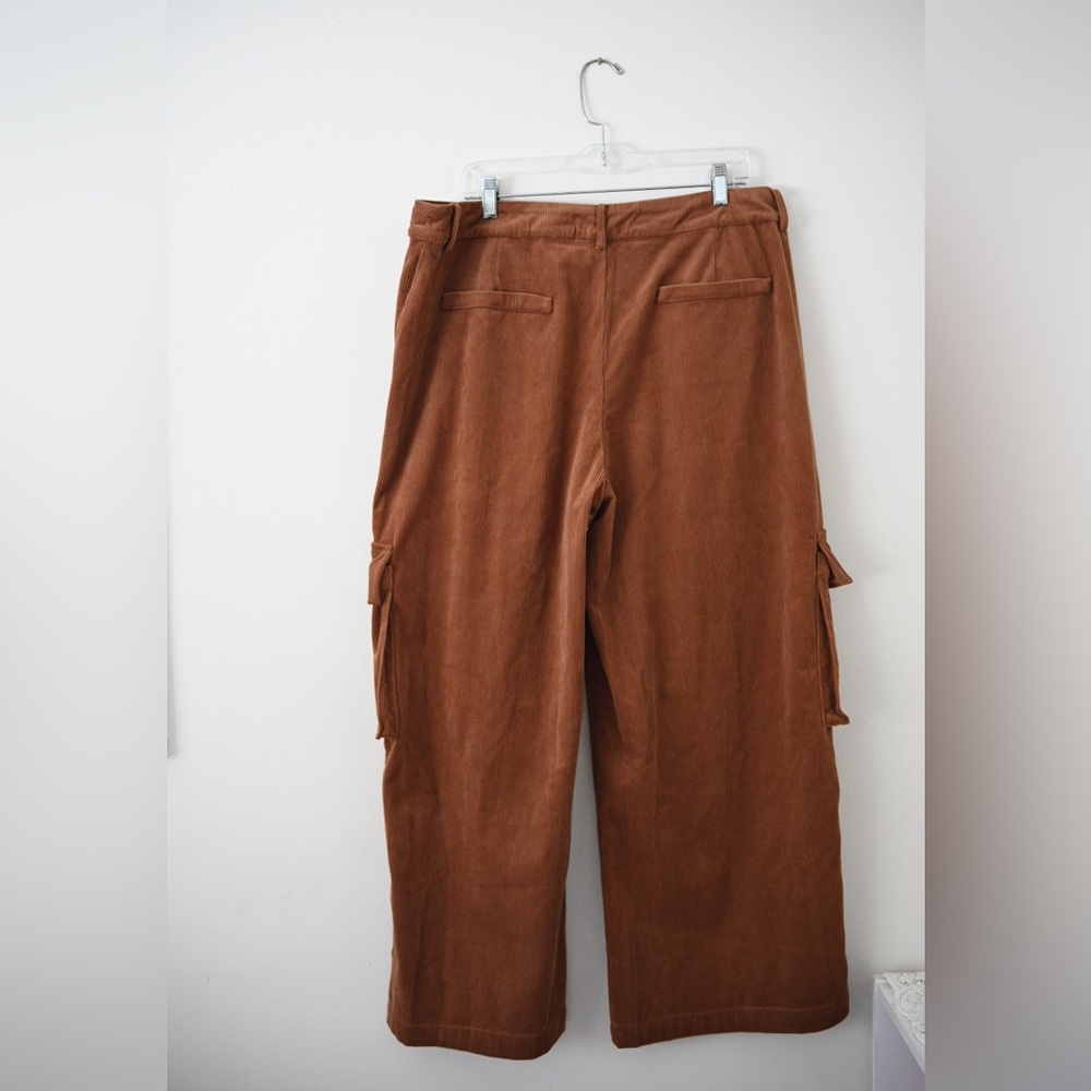 Wide Leg Women’s Corduroy Cargo Pants Size 0X Cider - Picture 3 of 12